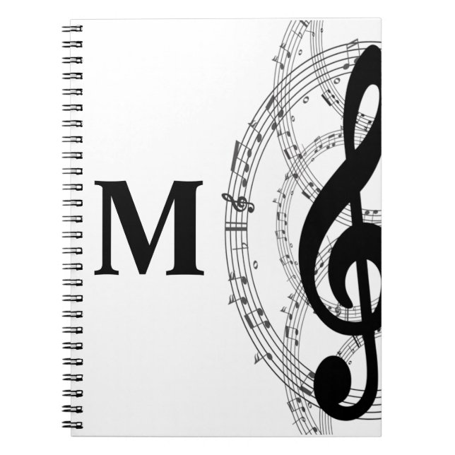 treble clef musician monogram anteckningsbok (Framsidan)