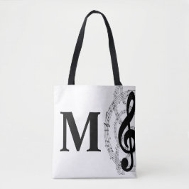 treble clef musician monogram tygkasse