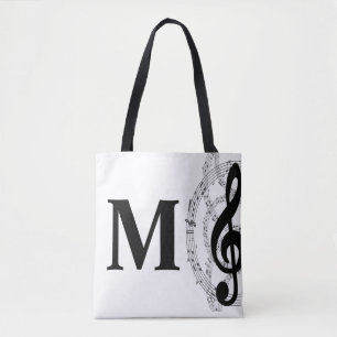 treble clef musician monogram tygkasse