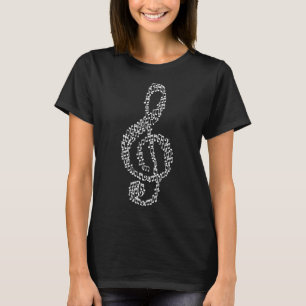 Treble Clef Musik noter Mosaic Musician Mönster 2 T Shirt