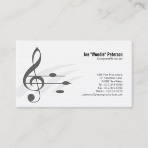Treble Clef Musik noter Musician Visitkort