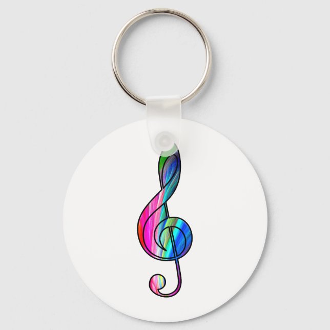 Treble clef note i färg_ nyckelring (Framsida)