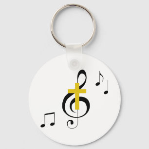 Treble Clef och Kor Nyckelring