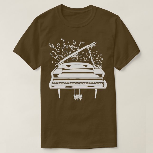 Treble Clef Piano Musician Pianist T Shirt (Design framsida)