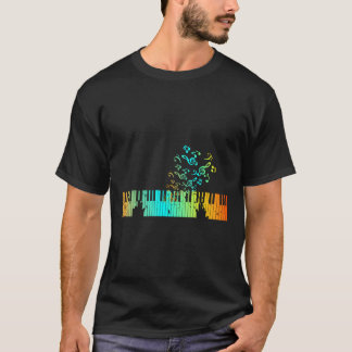 Treble Clef Piano Player Gift Rainbow Piano T Shirt