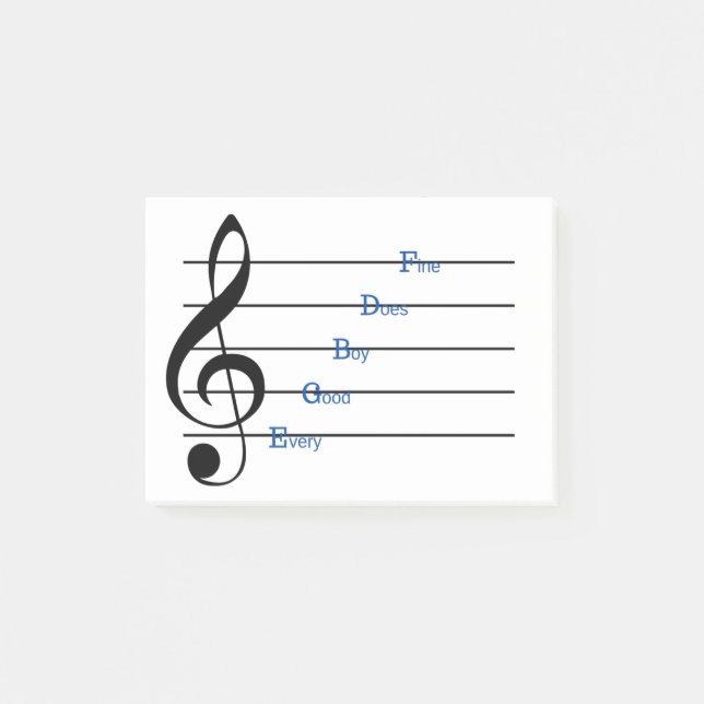 Treble Clef Post-it Notes (radhymes) Block (Framsida)