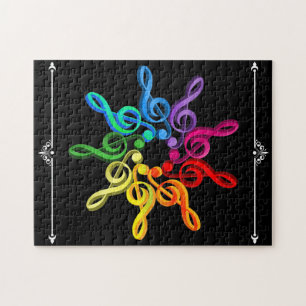Treble Clef Rainbow Circle with Gräns Flourations Pussel
