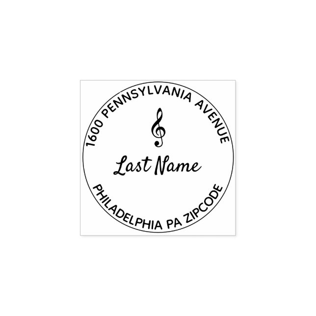 Treble Clef Round Stämpel (Tryck)