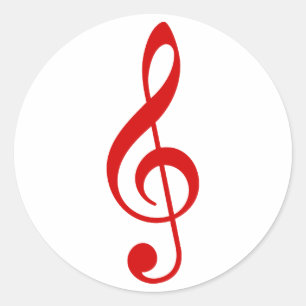Treble Clef Runt Klistermärke