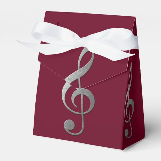 Treble clef-ruta för "silver" presentaskar (Framsidan Sidan)