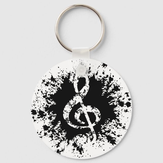 Treble Clef Splat Nyckelring (Framsida)