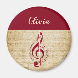 Treble Clef Vintage Music Magnet