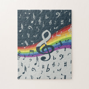 Treble Clef Wave Rainbow Färg Pussel