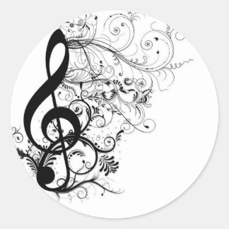 Treble Cleff Runt Klistermärke