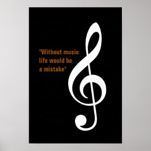 Treble gclef decor för musikanteckningar poster