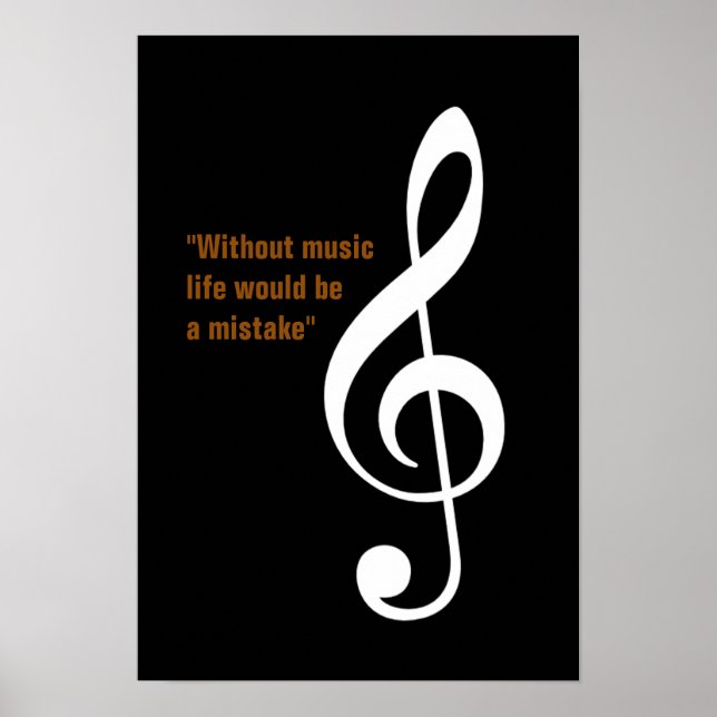 Treble gclef decor för musikanteckningar poster (Framsidan)