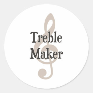 Treble Maker Clef Musical Trouble Maker Runt Klistermärke