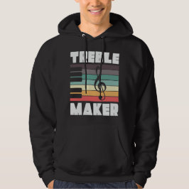 Treble Maker Music Pun Retro Vintage Musician Hoodie