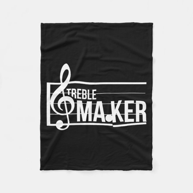 Treble Maker Pun Funny Marching Band Music Lover E Fleecefilt (Framsidan)