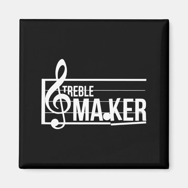 Treble Maker Pun Funny Marching Band Music Lover E Magnet (Framsidan)