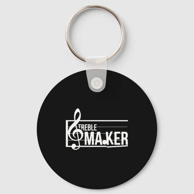 Treble Maker Pun Funny Marching Band Music Lover E Nyckelring (Framsida)