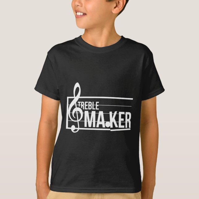 Treble Maker Pun Funny Marching Band Music Lover E T Shirt (Framsida)
