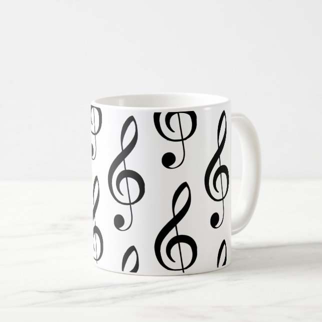 Treble Musical Music Älskare Singer Piano Mugg (Framsida höger)