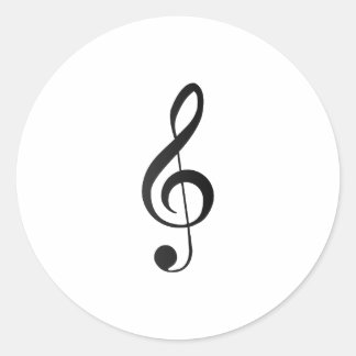 trebleklavsymbol runt klistermärke