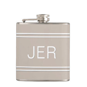 Trebokstavers initialer Monogram Drink Khaki Fickplunta
