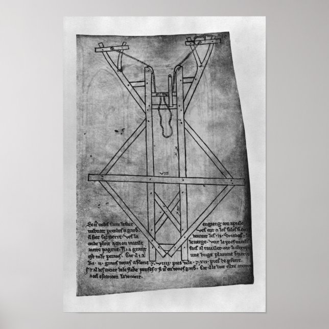 Trebuchet, maskin för att kasta pilar poster (Framsidan)