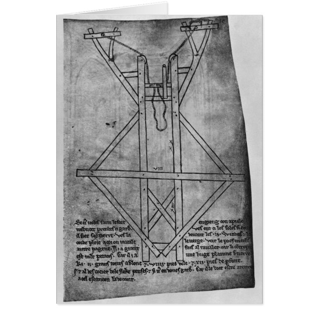 Trebuchet maskin som kastar pilar hälsningskort (Framsidan)