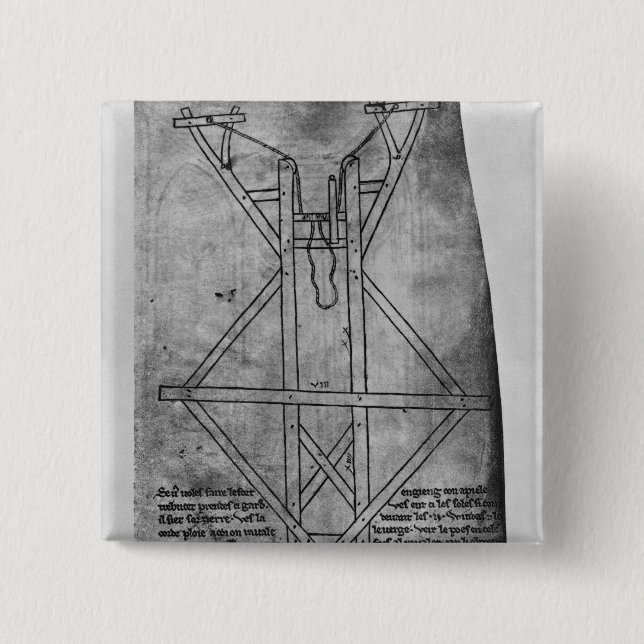 Trebuchet maskin som kastar pilar knapp (Framsida)