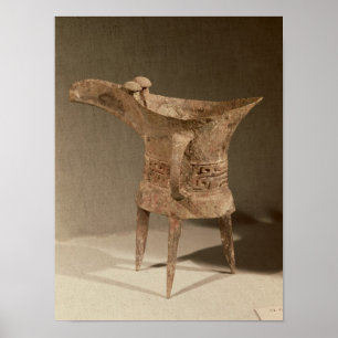 Trebult "chueh"-fartyg för uppvärmning av vin poster