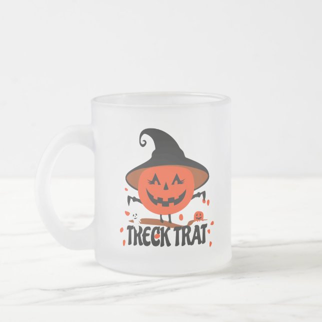 Treck Trat Pumpkin Smiling Frostad Glasmugg (Vänster)