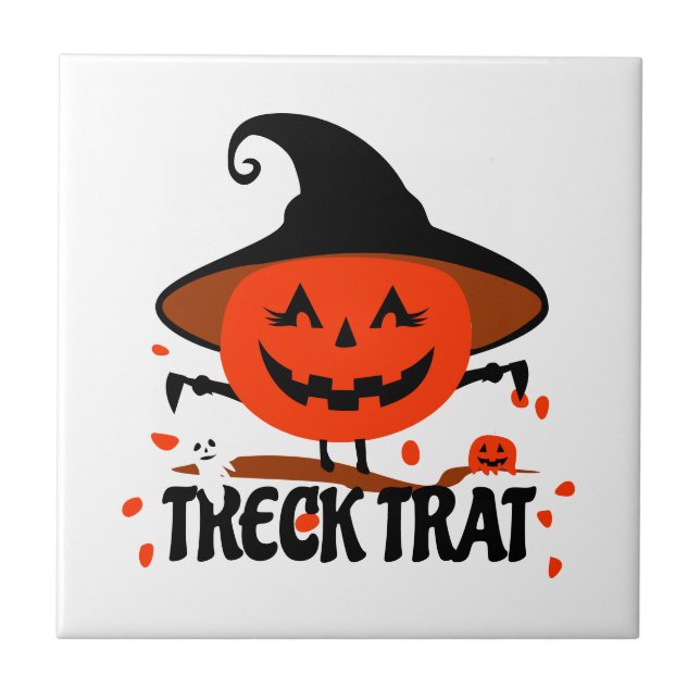 Treck Trat Pumpkin Smiling Kakelplatta (Framsidan)