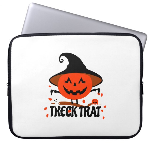 Treck Trat Pumpkin Smiling Laptop Fodral (Framsidan)