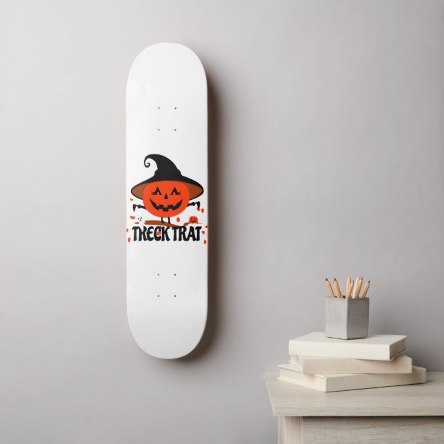 Treck Trat Pumpkin Smiling Mini Skateboard Bräda 18,5 Cm (Väggkonst)