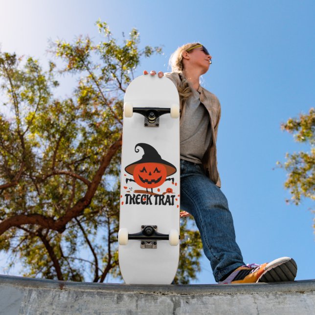 Treck Trat Pumpkin Smiling Mini Skateboard Bräda 18,5 Cm (Utomhus 1)