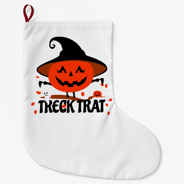 Treck Trat Pumpkin Smiling Stor Julstrumpa (Framsidan)