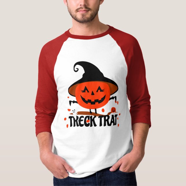 Treck Trat Pumpkin Smiling T Shirt (Framsida)