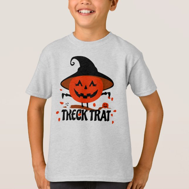 Treck Trat Pumpkin Smiling T Shirt (Framsida)
