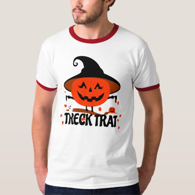 Treck Trat Pumpkin Smiling T Shirt (Framsida)