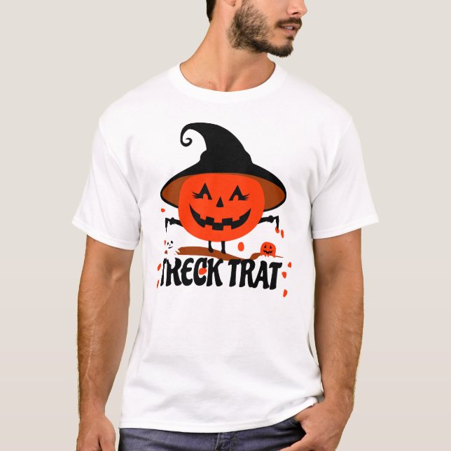 Treck Trat Pumpkin Smiling T Shirt (Framsida)