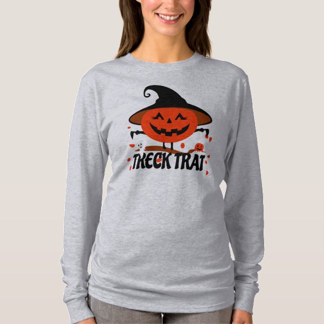 Treck Trat Pumpkin Smiling T Shirt (Framsida)