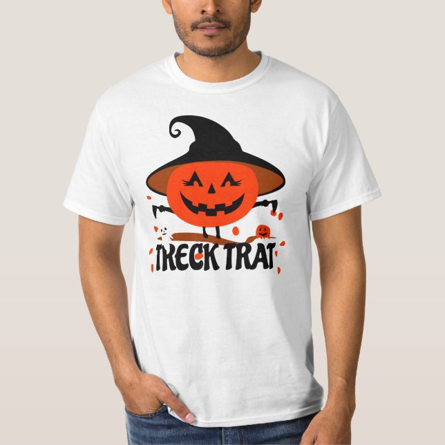 Treck Trat Pumpkin Smiling T Shirt (Framsida)