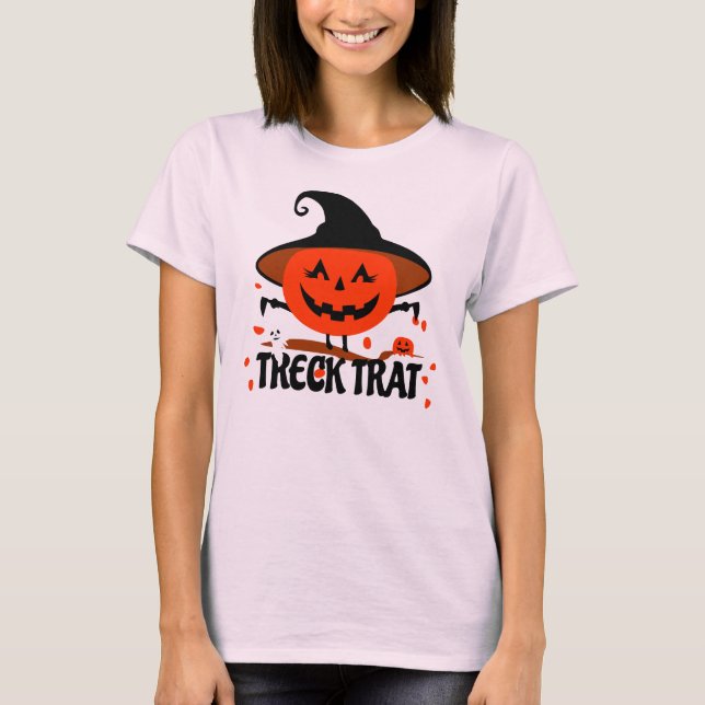 Treck Trat Pumpkin Smiling T Shirt (Framsida)
