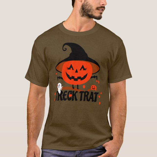 Treck Trat Pumpkin Smiling T Shirt (Framsida)