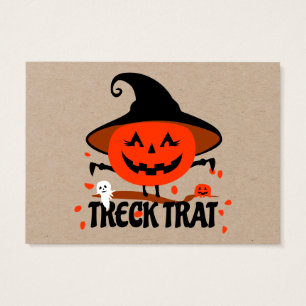 Treck Trat Pumpkin Smiling Visitkort