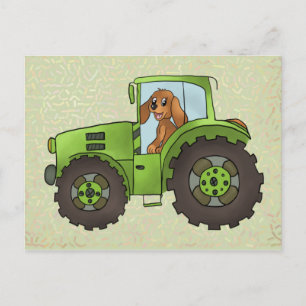 Trecker mit Hund Vykort
