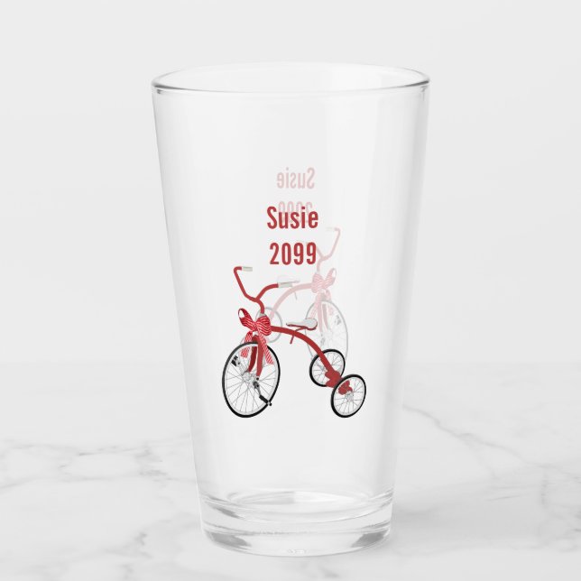 Trecykel jul barn pint läsk glas  (Framsida)